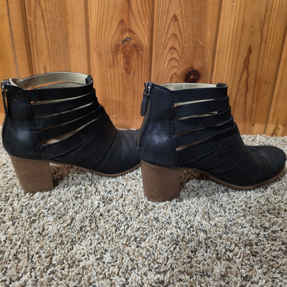 Josef Seibel Women’s Bootie Bonnie Black Cut Out Heeled Leather Size 41 / 10.5 - Picture 3 of 8